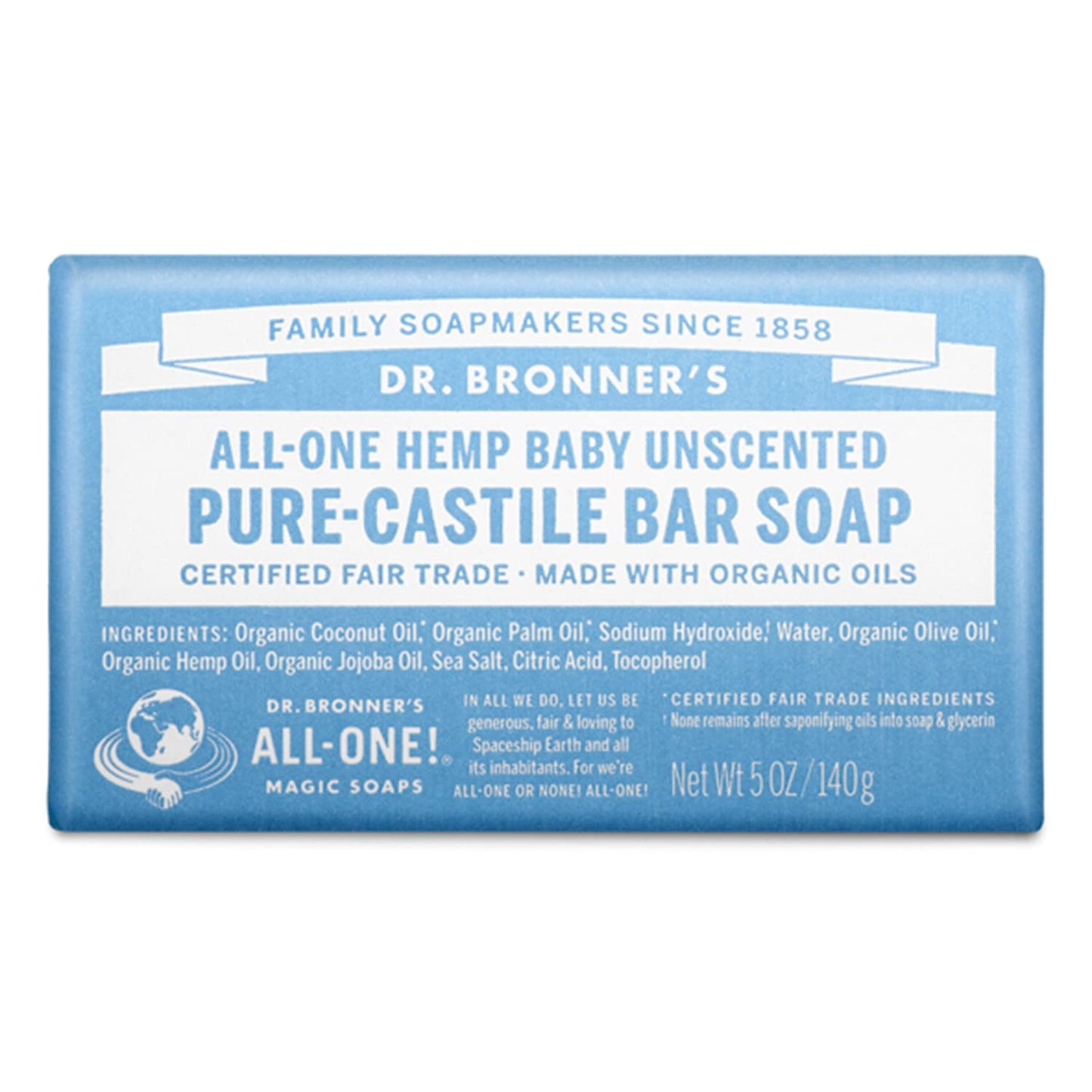 Dr. Bronner's - Pure-Castile Bar Soap, Baby Unscented