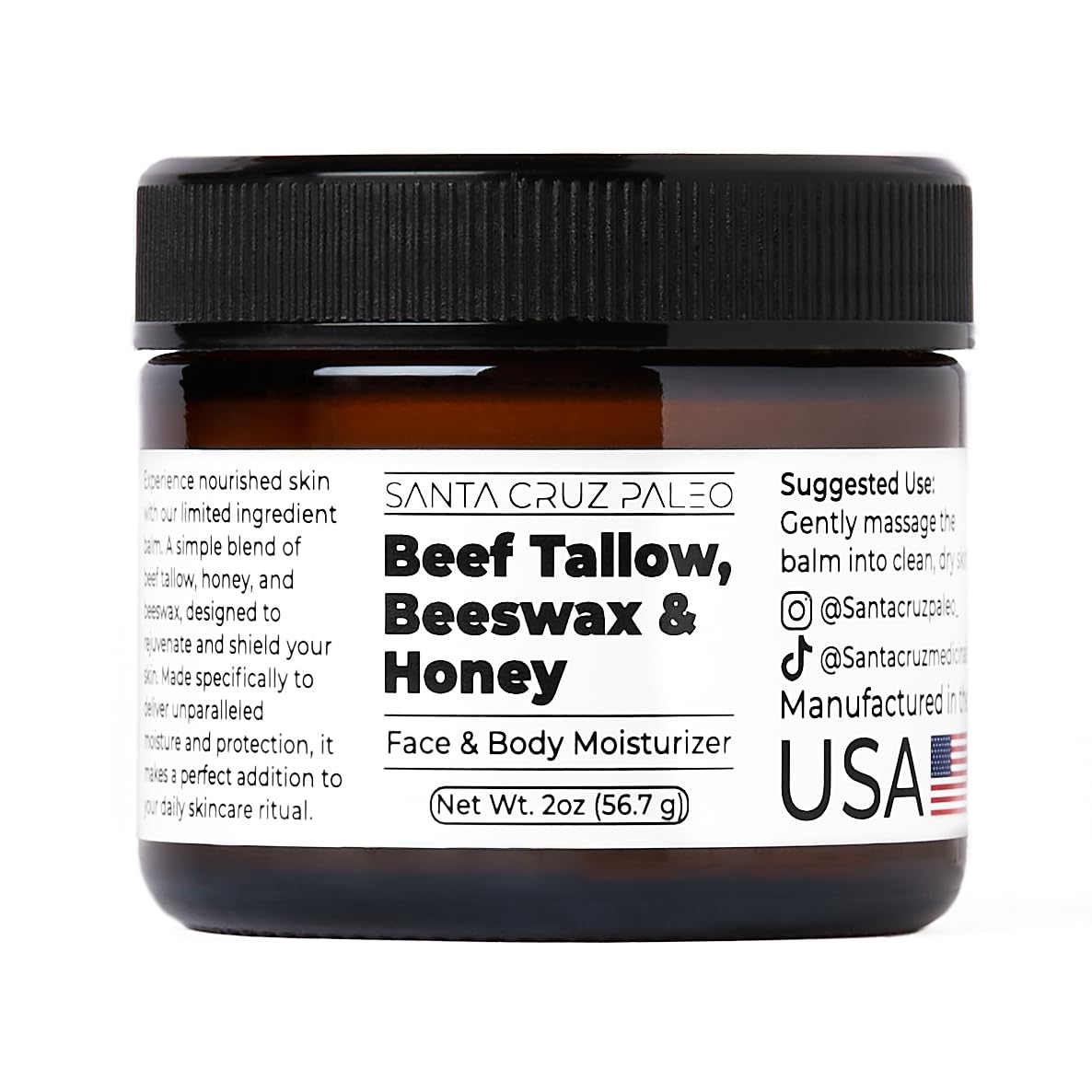 Santa Cruz Paleo Beef Tallow, Organic Beeswax and Organic Honey