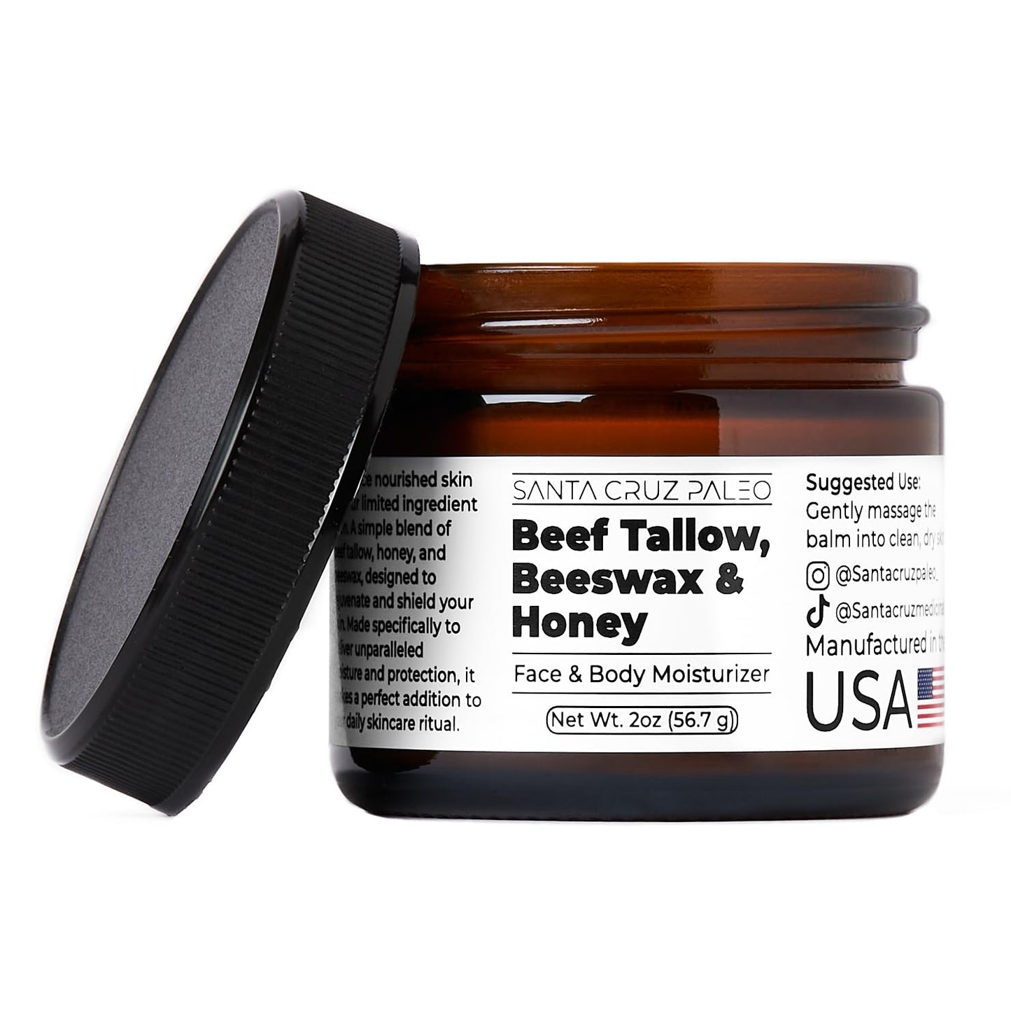 Santa Cruz Paleo Beef Tallow, Organic Beeswax and Organic Honey