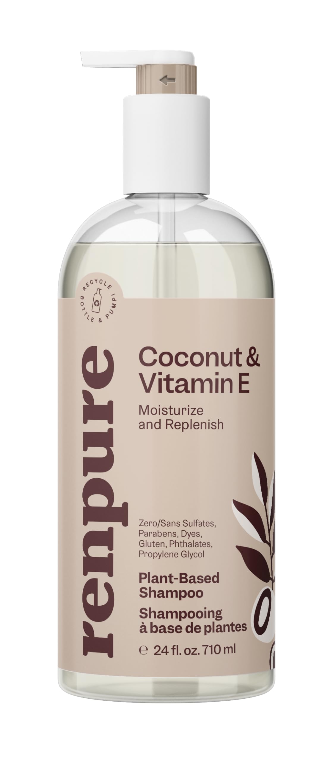 Renpure Plant Based Coconut and Vitamin E Moisturize and Replenish Shampoo 24 fl. oz