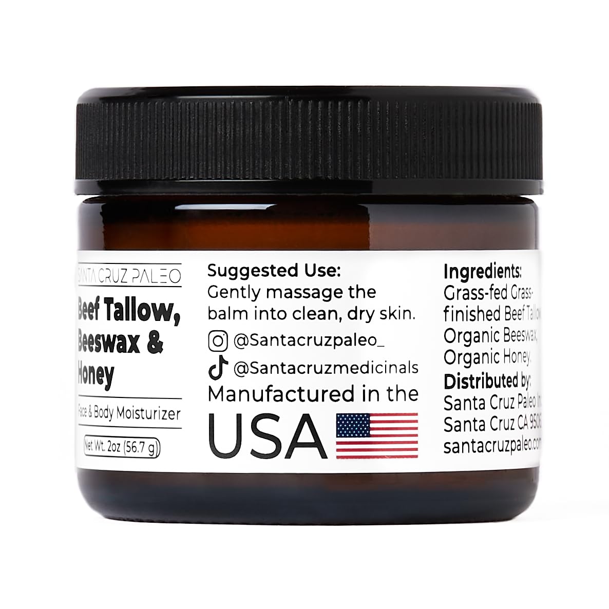 Santa Cruz Paleo Beef Tallow, Organic Beeswax and Organic Honey