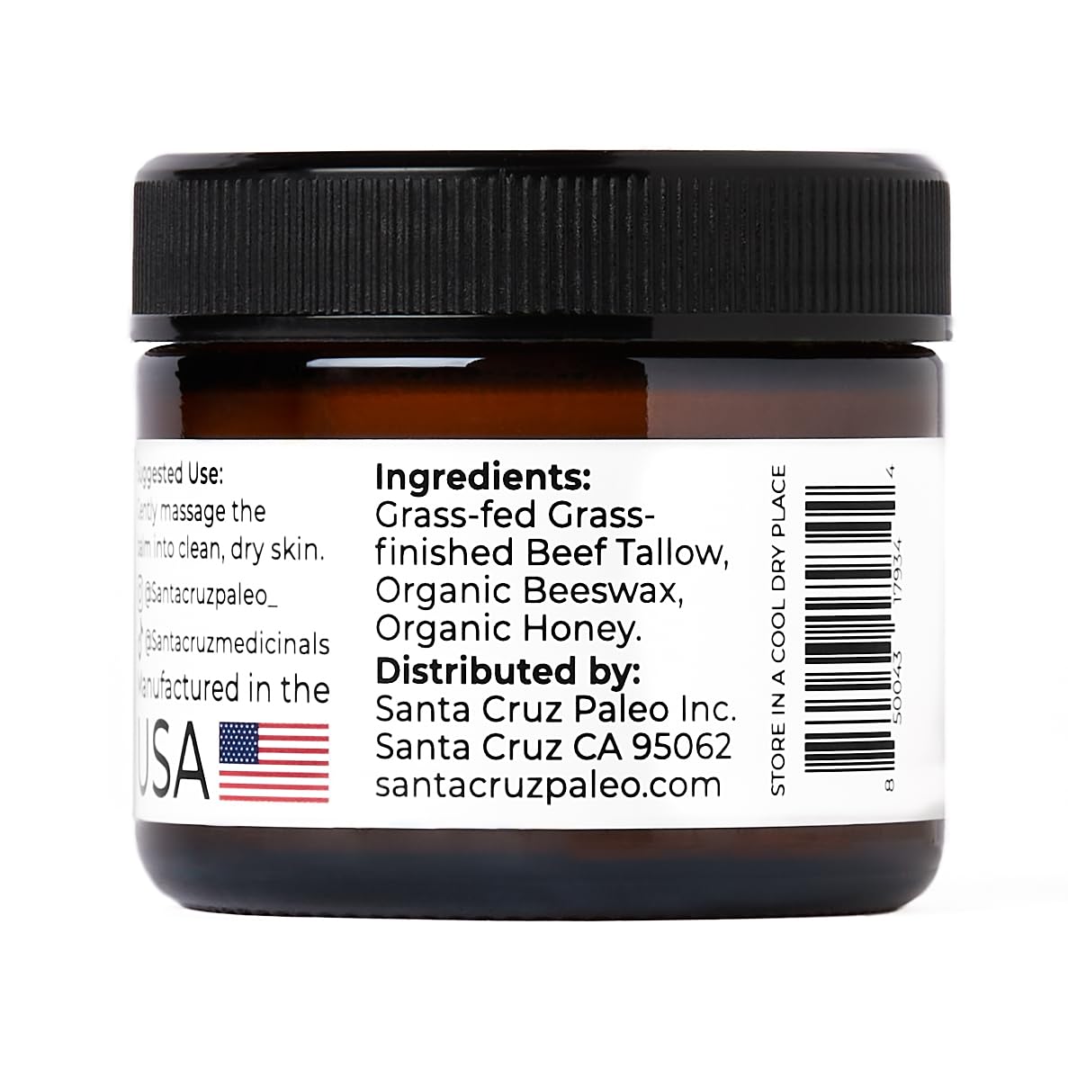 Santa Cruz Paleo Beef Tallow, Organic Beeswax and Organic Honey