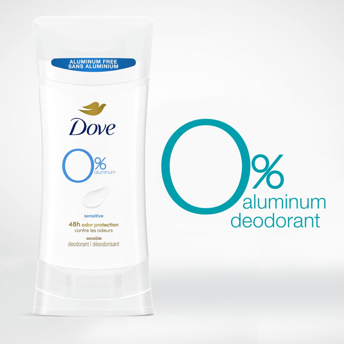 Dove 0% Aluminum Deodorant Stick Sensitive 3 Count