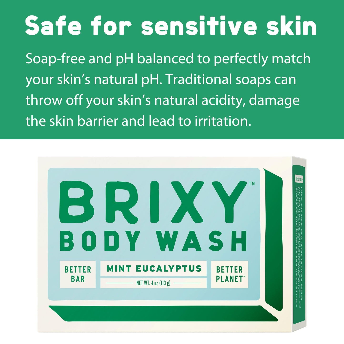 BRIXY Body Wash Bar - Mint Eucalyptus