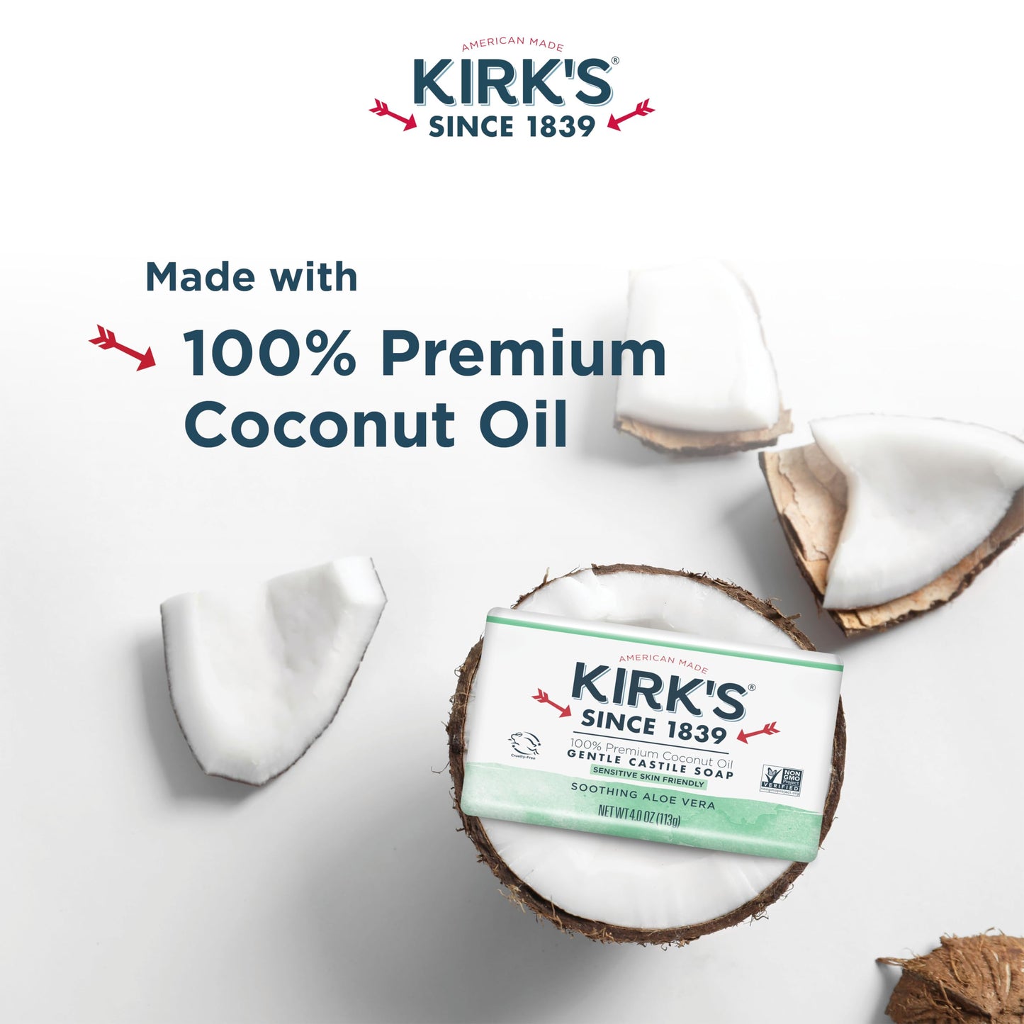 Kirk's Castile Bar Soap, Aloe Vera, 6 Pack