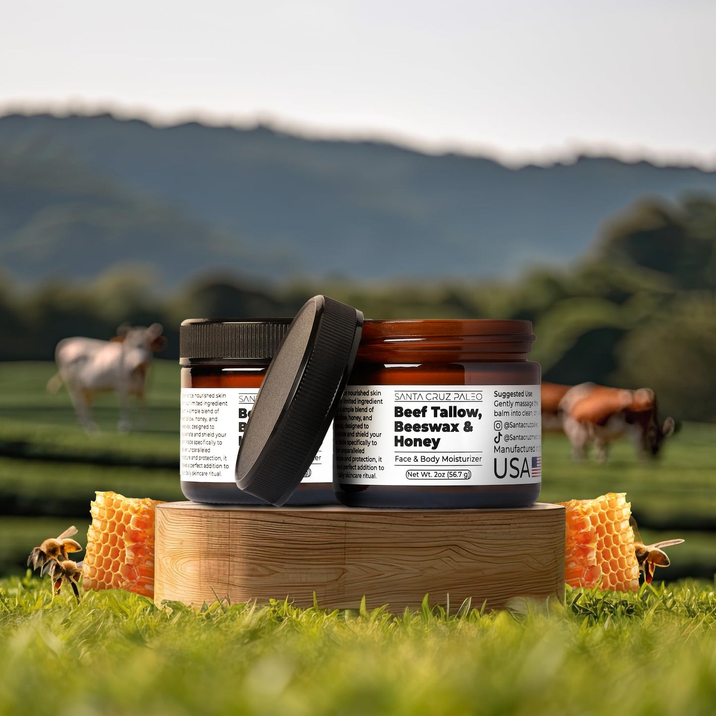 Santa Cruz Paleo Beef Tallow, Organic Beeswax and Organic Honey
