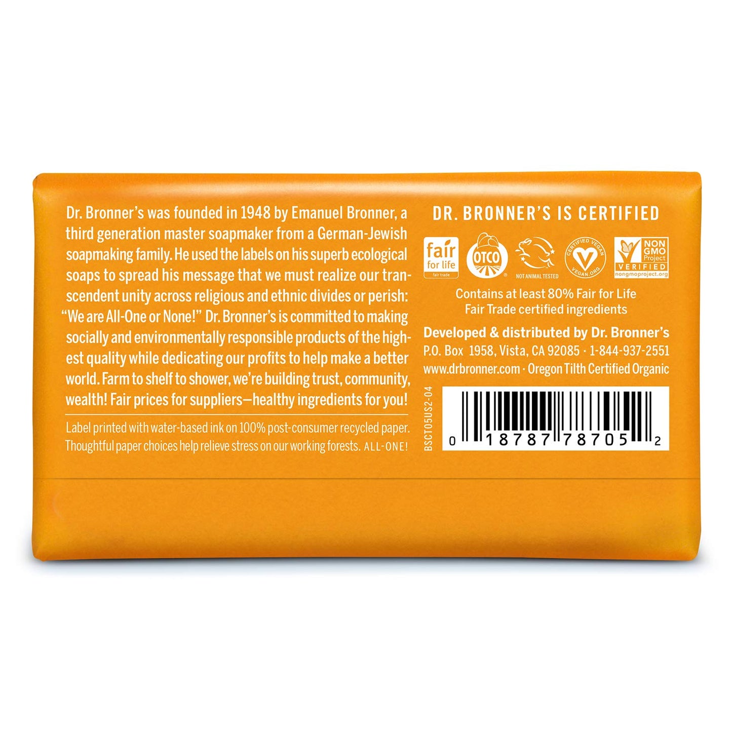Dr. Bronner's - Pure-Castile Bar Soap - Citrus, Pack of 2