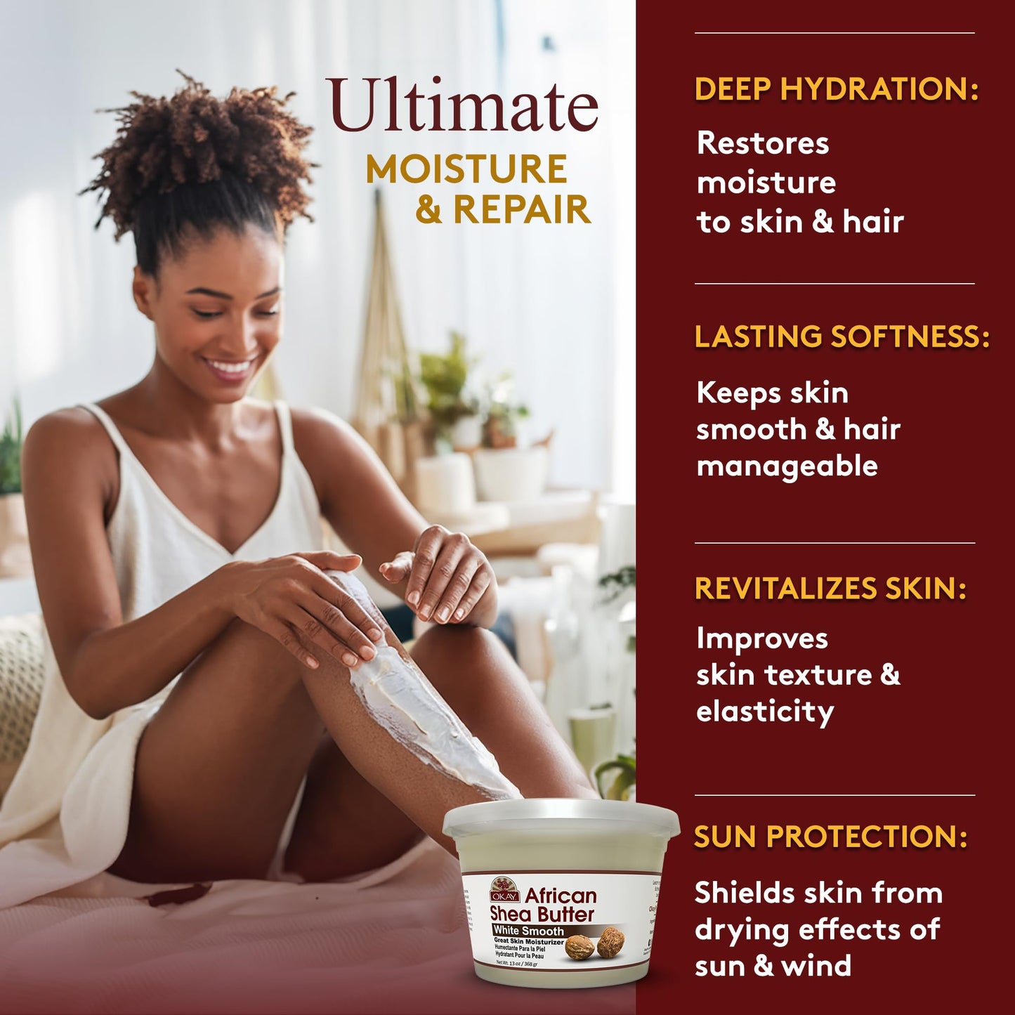 OKAY Pure Naturals White Shea Butter for Hair and Skin