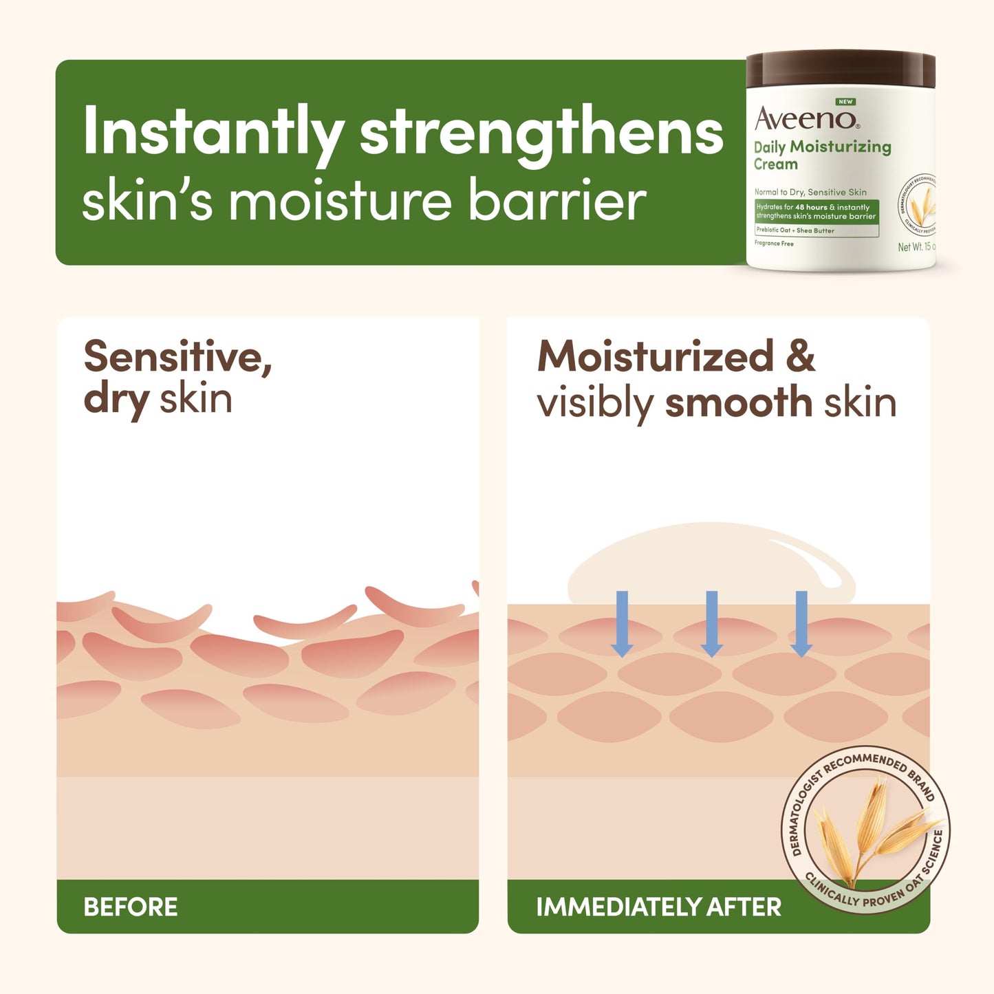 Aveeno Daily Moisturizing Cream, Fragrance Free