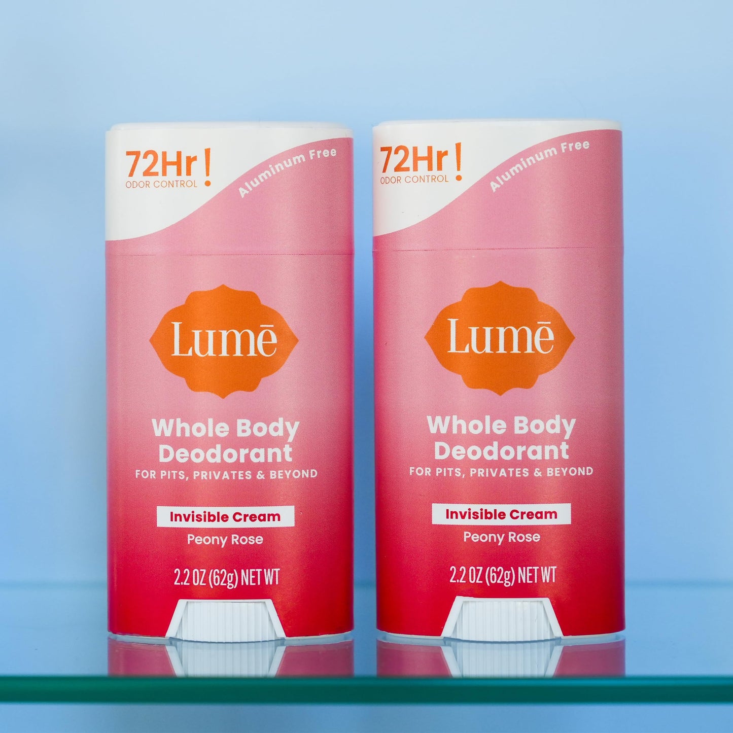 Lume Deodorant Cream Stick - Underarms and Private Parts Peony Rose Pack of 2