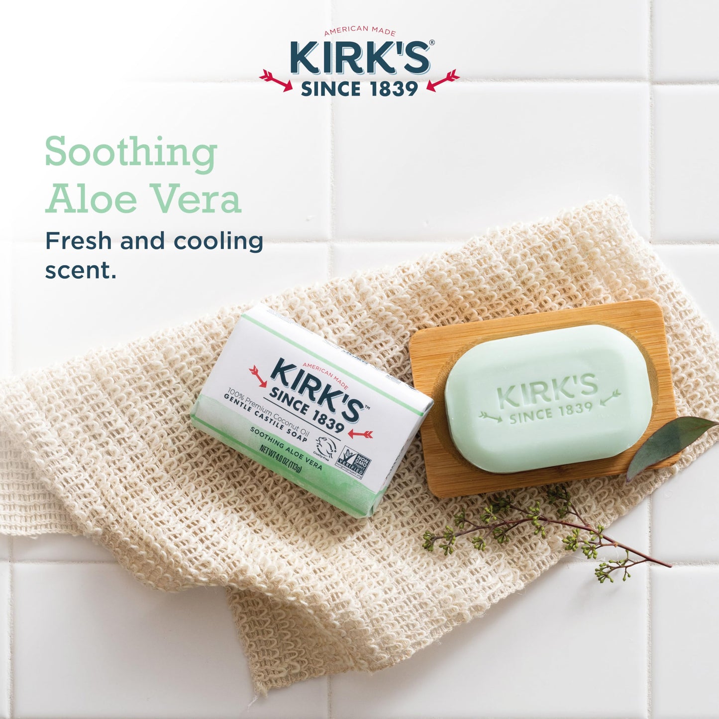 Kirk's Castile Bar Soap, Aloe Vera, 6 Pack