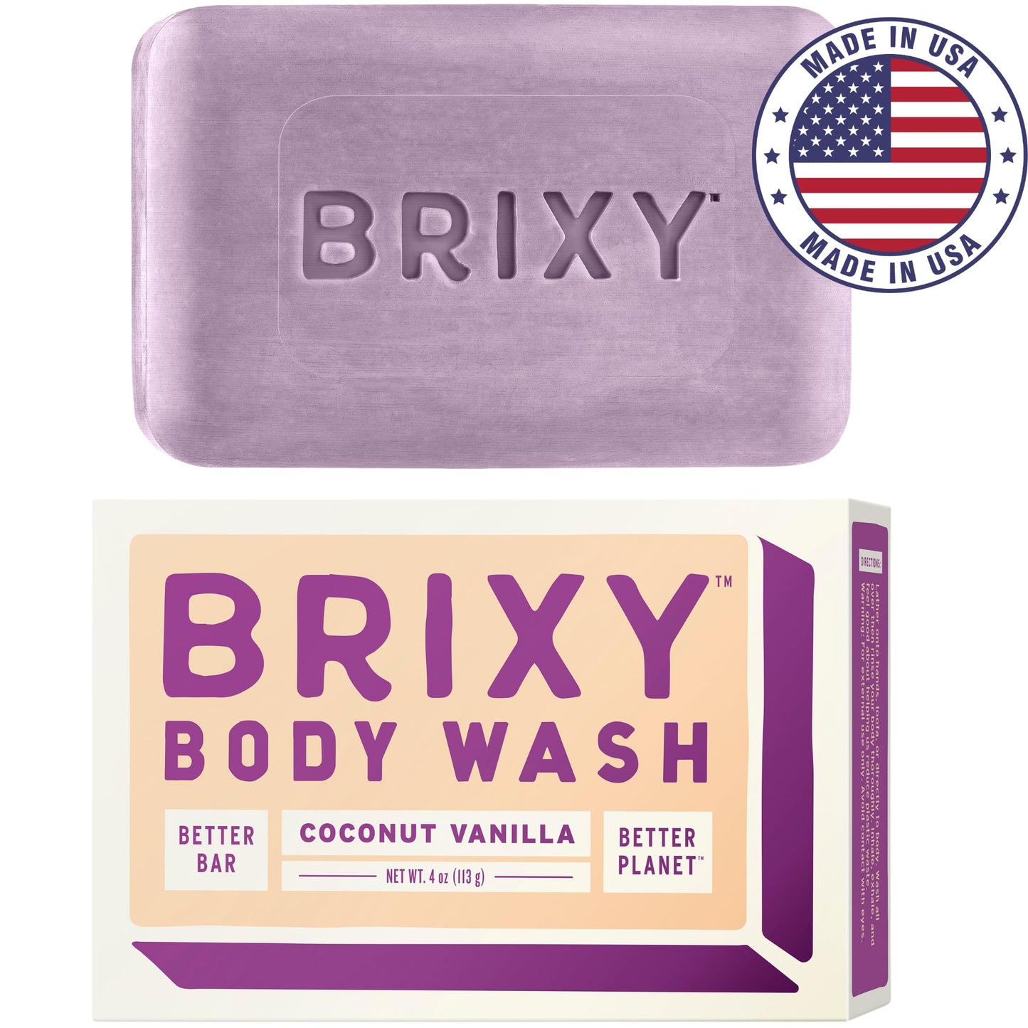 BRIXY Body Wash Bar - Coconut Vanilla