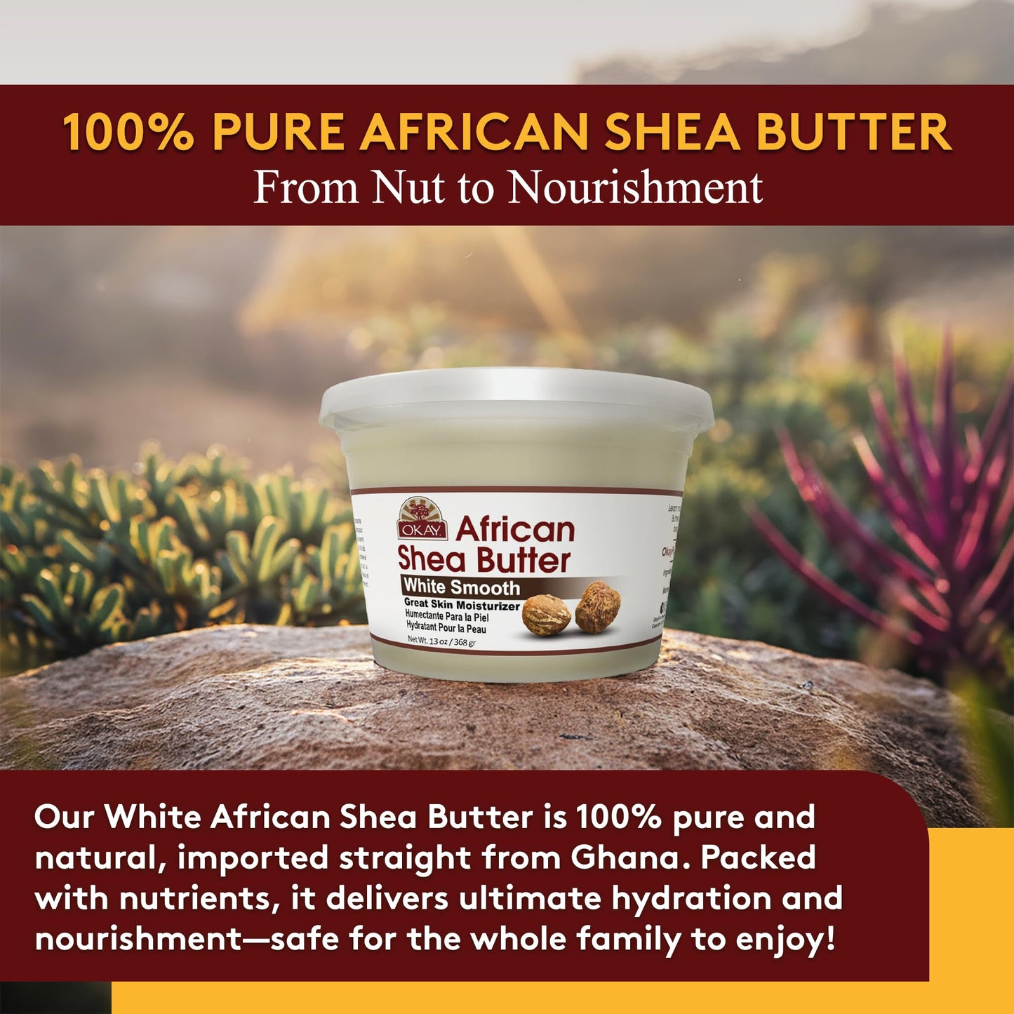 OKAY Pure Naturals White Shea Butter for Hair and Skin