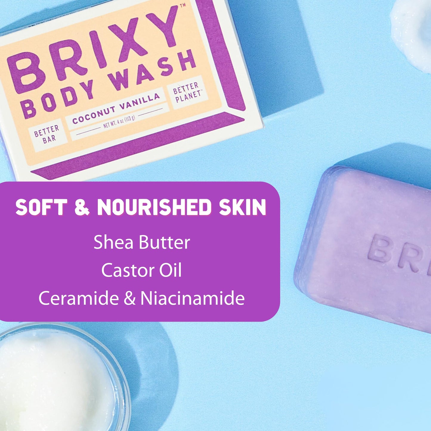 BRIXY Body Wash Bar - Coconut Vanilla
