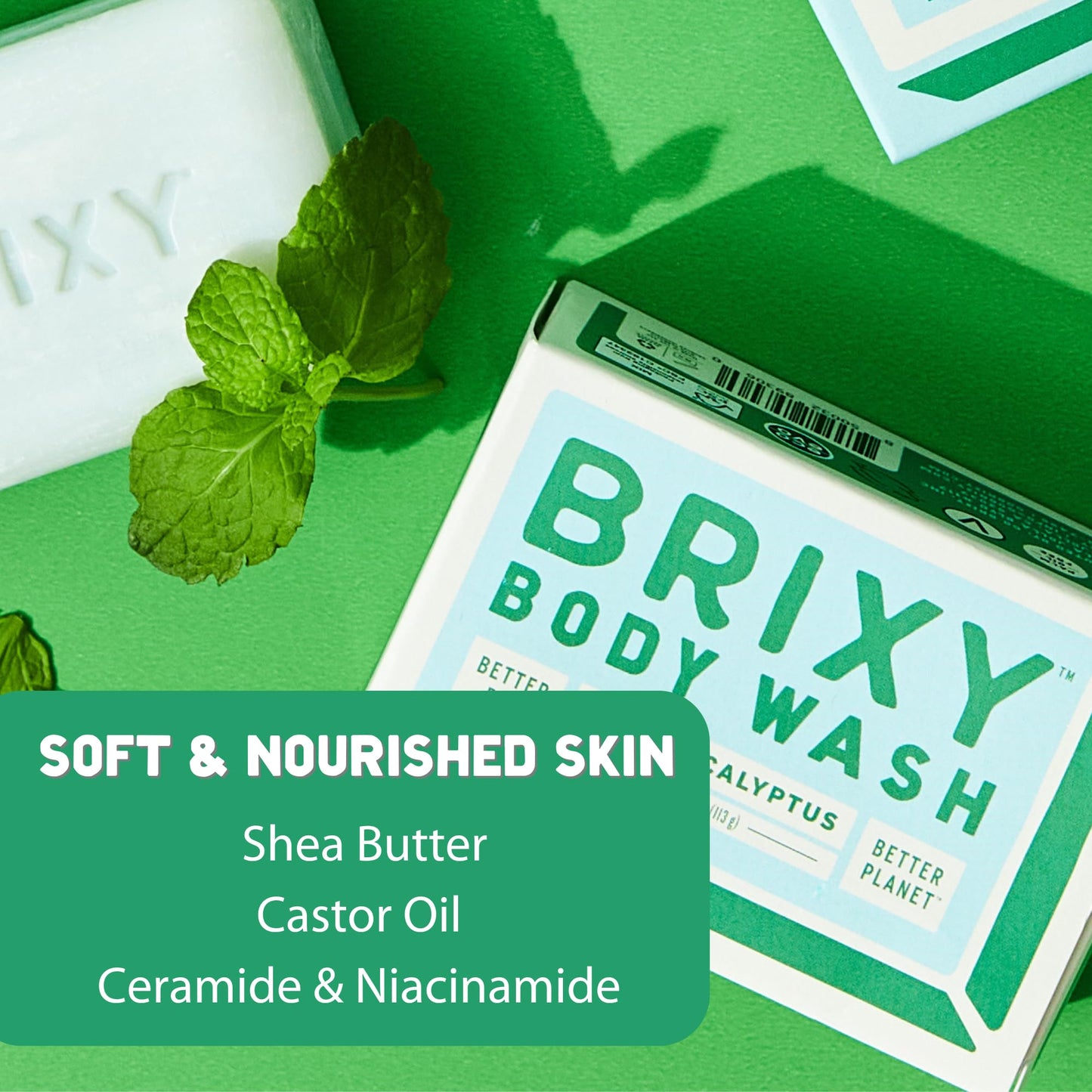BRIXY Body Wash Bar - Mint Eucalyptus