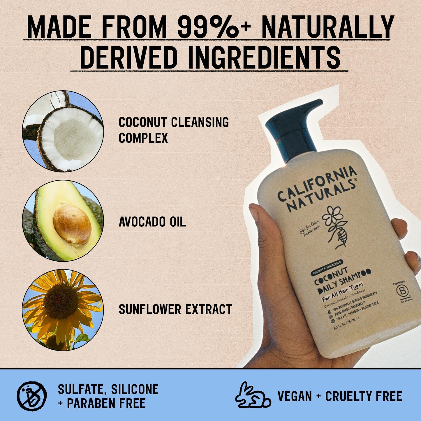 California Naturals Shampoo, Scalp and Hair Care Coconut Cleansing 16.5 fl. oz