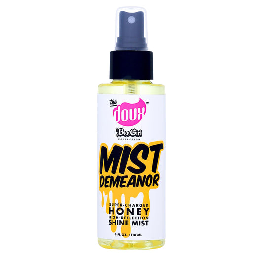 The Doux Mist Demeanor Honey Shine Mist Resists Humidity and Provides Heat Protection Finishing Spray 4 oz