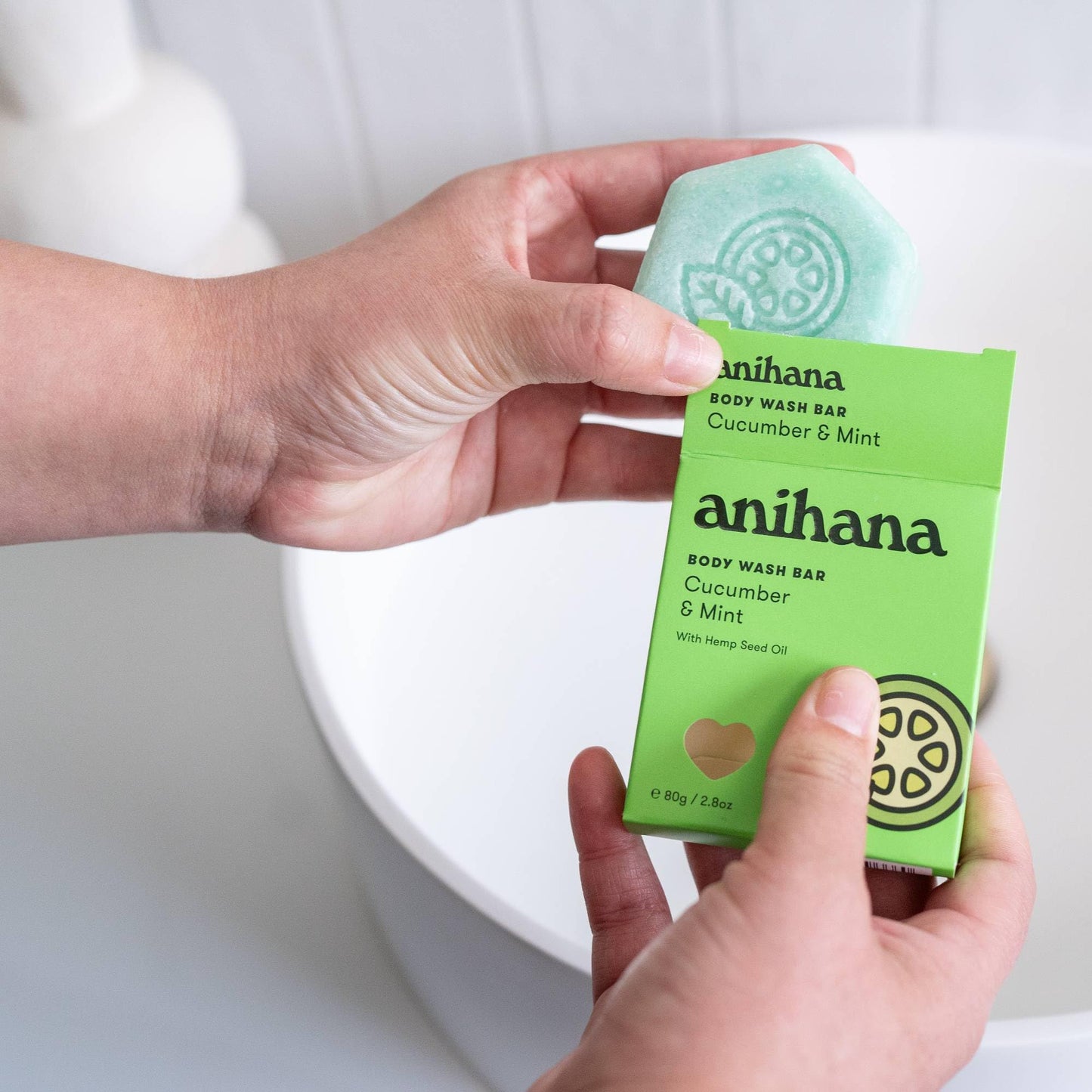 ANIHANA Body Wash Bar, Cucumber & Mint