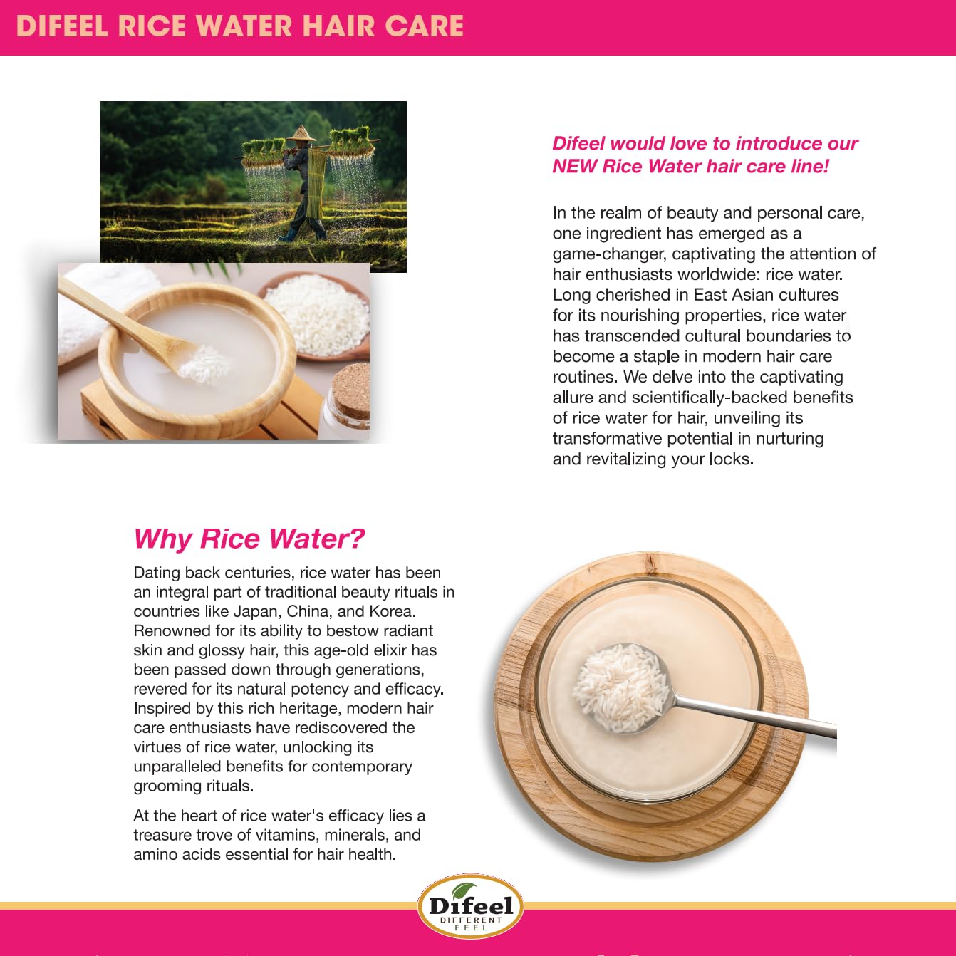 Difeel Rice Water Shampoo 12 fl. oz