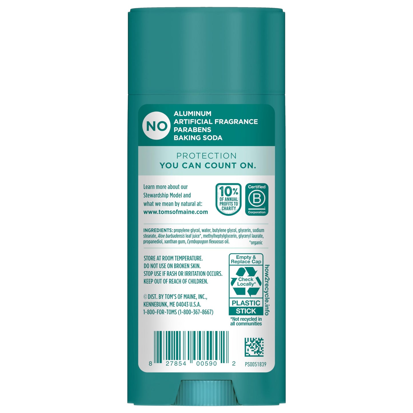 Tom’s of Maine Unscented Natural Deodorant for Women and Men, Aluminum Free