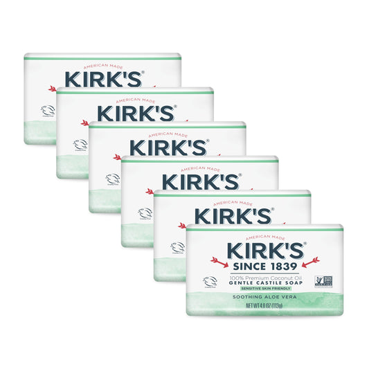 Kirk's Castile Bar Soap, Aloe Vera, 6 Pack