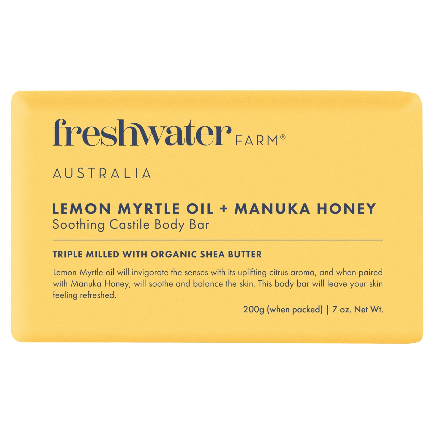 Freshwater Farm Australia Soap Bar - Lemon Myrtle Oil+Manuka Honey
