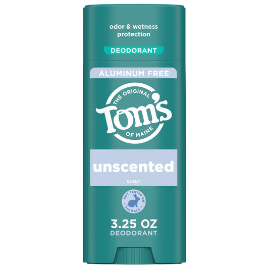 Tom’s of Maine Unscented Natural Deodorant for Women and Men, Aluminum Free