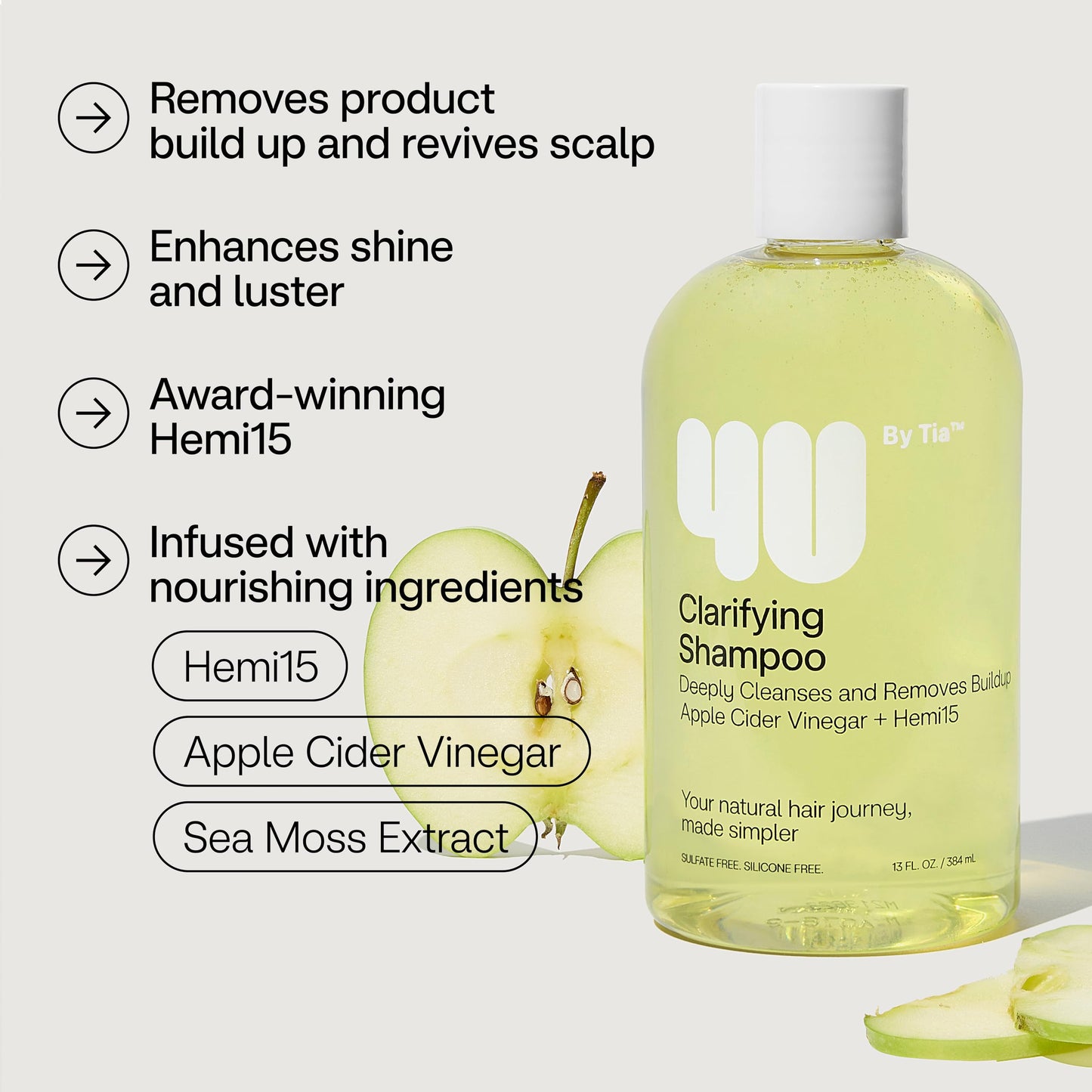 4U by Tia Clarifying Shampoo Apple Cider Vinegar Shampoo 13 fl. oz