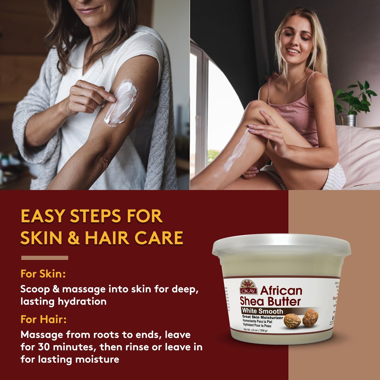 OKAY Pure Naturals White Shea Butter for Hair and Skin