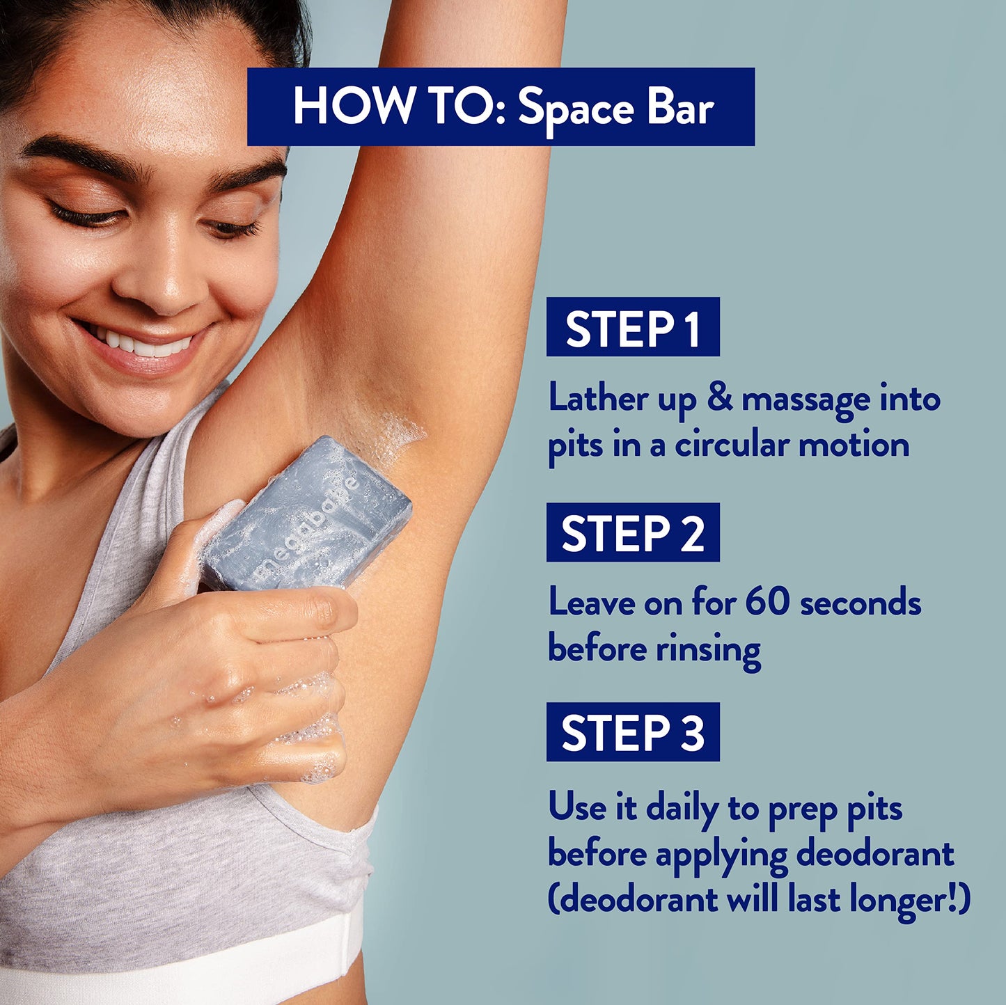 Megababe Underarm Bar Soap - Space Bar, Pack of 3