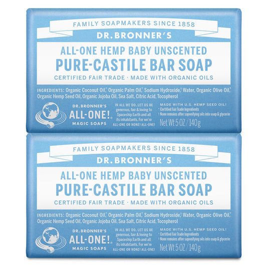 Dr. Bronner's Pure-Castile Baby - Unscented, Pack of 2